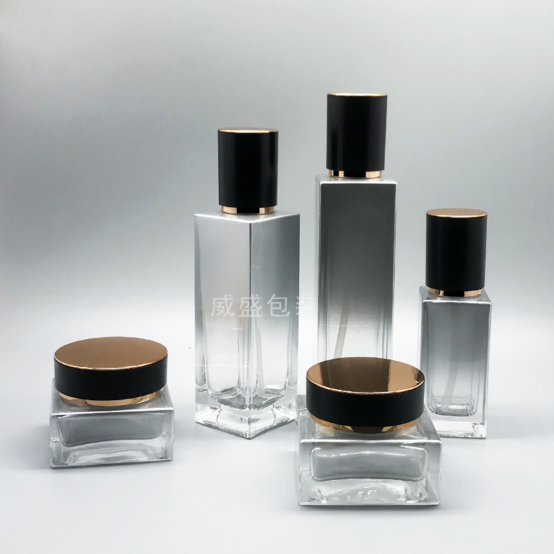 方形瓶子化妆品包装瓶子定制 墨绿色四方瓶(图2)